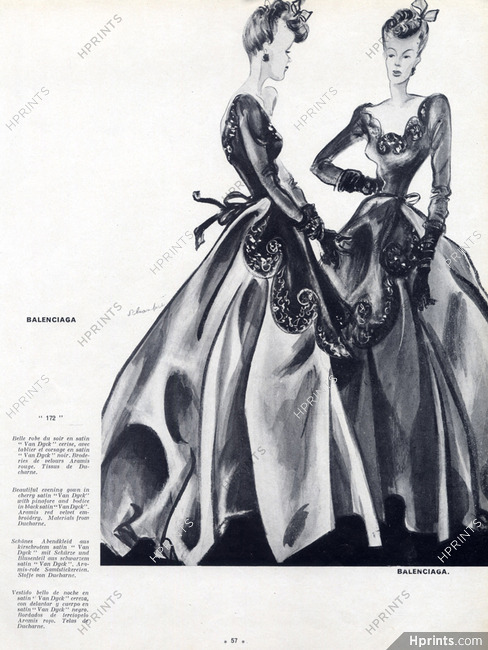 Balenciaga (Couture) 1939 Evening Gown Embroidery, Schompre