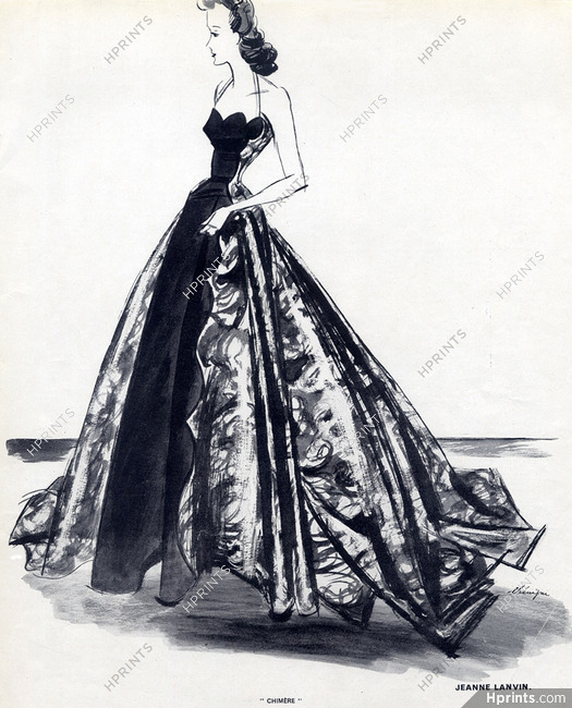 Jeanne Lanvin 1939 "Model Chimère" Evening Gown, Léon Bénigni