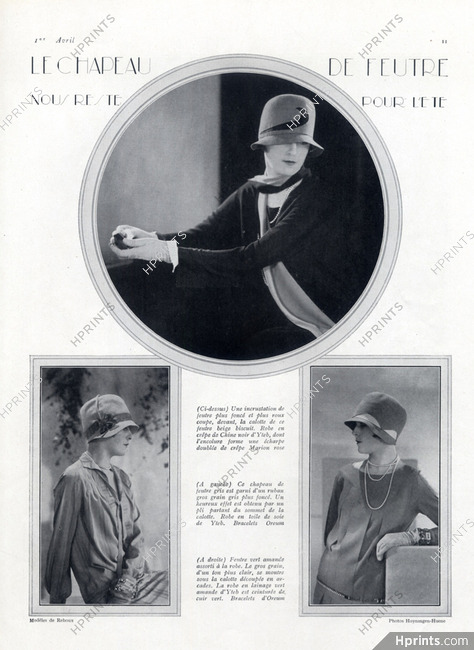 Yteb (Dresses) & Caroline Reboux (Hats) 1927 Photo Hoyningen-Huene