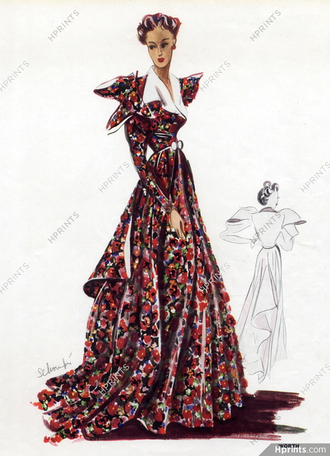 Worth 1937 Evening Gown, Schompre