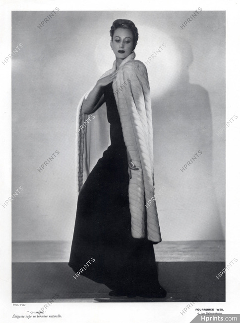Weil (Fur Cape) 1939 Fashion Photography Piaz