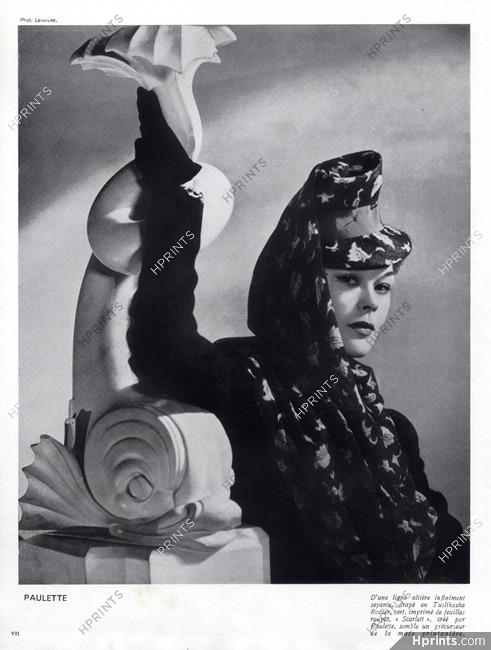 Paulette 1941 Model Scarlett Hat, Lavoisier Rodier