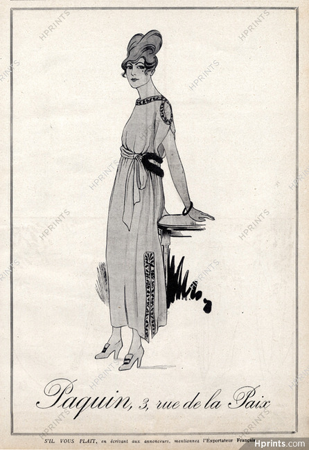 Paquin 1918 Fashion Illustration