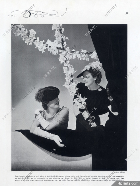 Mainbocher & Lucien Lelong (Dresses) 1935 Jewels Cartier & Mauboussin