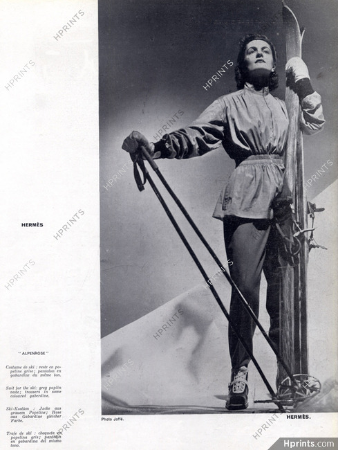 Hermès (Sportswear) 1938 Suit for the Ski, Fashion Photography, Joffé