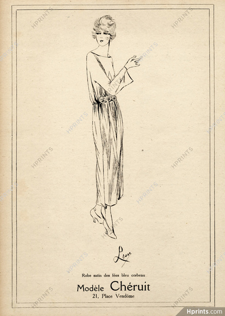 Chéruit 1919 Dress, Fashion Illustration