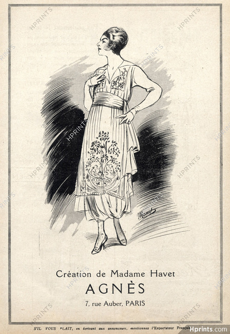 Maison Agnès (Madame Havet) 1918 Fashion Illustration