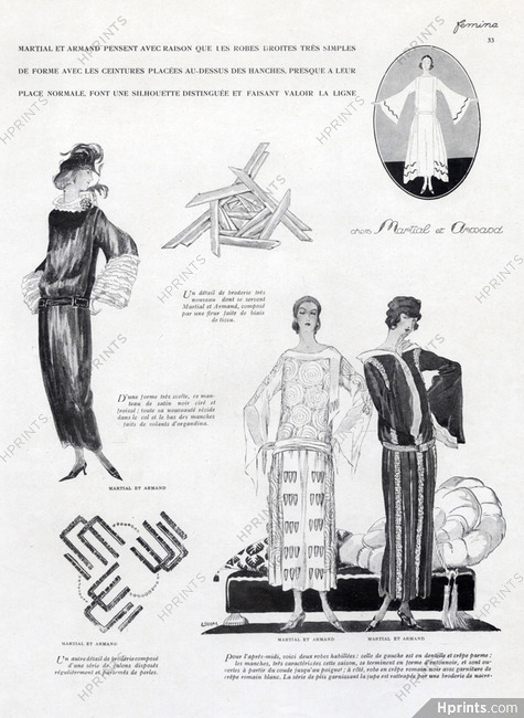 Chez Martial et Armand 1922 L'Hom, Fashion Illustration