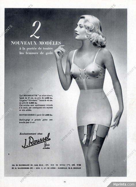 Roussel (Lingerie) 1949 Model La Rousselette, Girdle Corselet