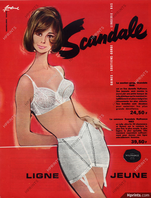 Scandale (Lingerie) 1964 Girdle, Bra, Pierre Couronne