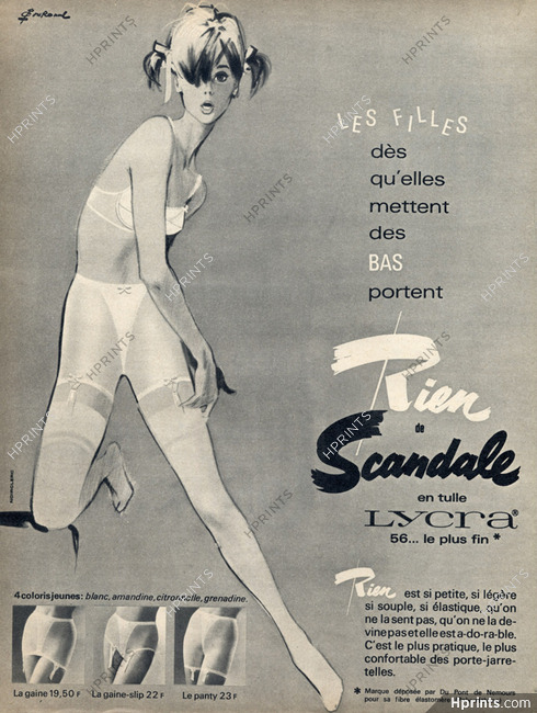 Scandale (Lingerie) 1964 Model Rien, Panty Girdle, Stockings, Pierre Couronne