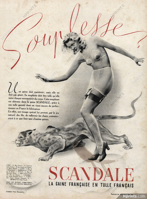 Scandale 1940 Girdle, Bra, Stockings, Panther, Starr (L)