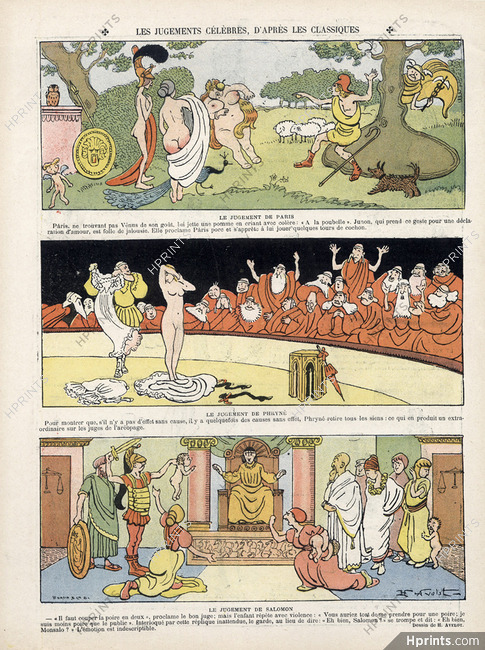 Henri Avelot 1906 The Famous Judgments, Phryné, Salomon.. Comic Strip