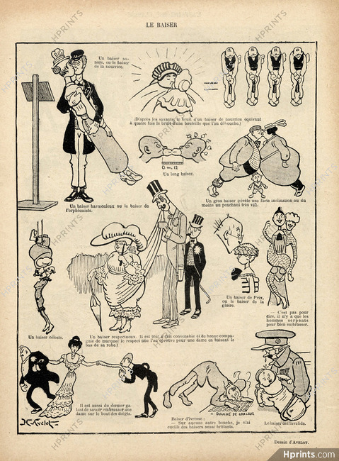 Henri Avelot 1904 Le Baiser, The Kiss Comic Strip