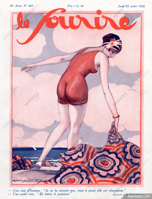 Julien Jacques Leclerc 1926 Bathing Beauty, Beach