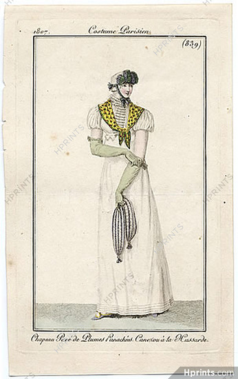 Le Journal des Dames et des Modes 1807 Costume Parisien N°839
