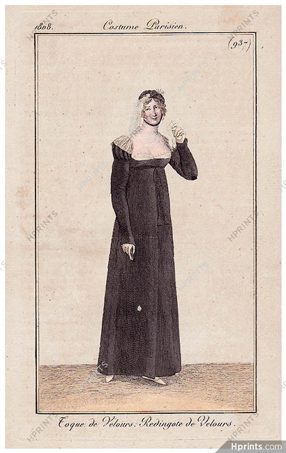 Le Journal des Dames et des Modes 1808 Costume Parisien N°937