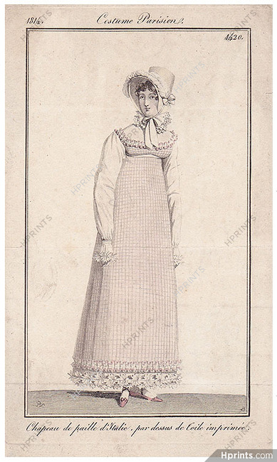 Le Journal des Dames et des Modes 1814 Costume Parisien N°1420 Horace Vernet