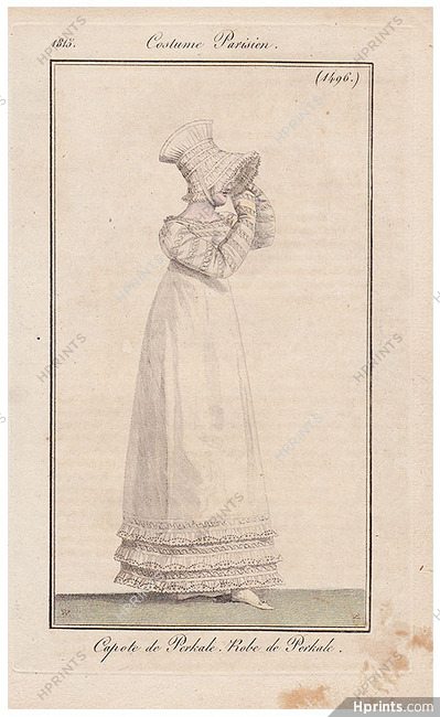Le Journal des Dames et des Modes 1815 Costume Parisien N°1496 Horace Vernet
