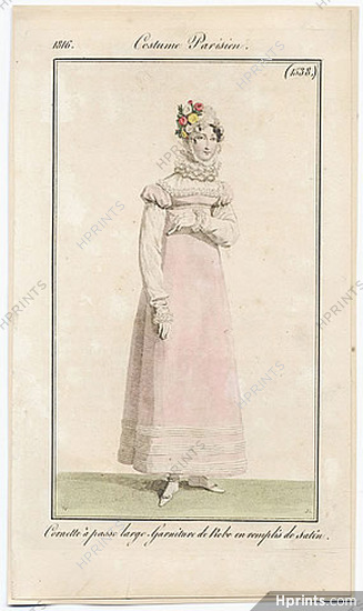 Le Journal des Dames et des Modes 1816 Costume Parisien N°1538 Horace Vernet
