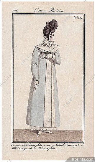 Le Journal des Dames et des Modes 1816 Costume Parisien N°1542 Horace Vernet
