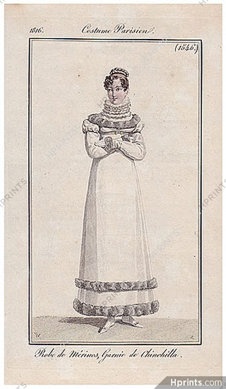 Le Journal des Dames et des Modes 1816 Costume Parisien N°1546 Horace Vernet