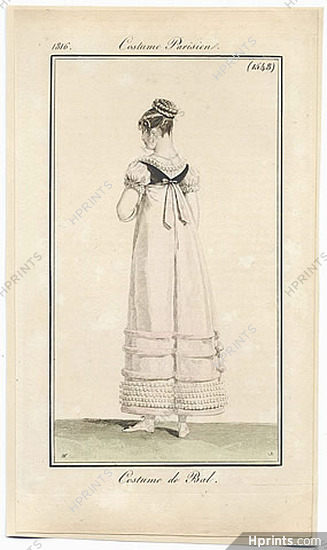 Le Journal des Dames et des Modes 1816 Costume Parisien N°1548 Horace Vernet