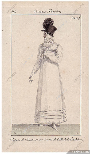 Le Journal des Dames et des Modes 1816 Costume Parisien N°1550 Horace Vernet