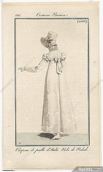 Le Journal des Dames et des Modes 1816 Costume Parisien N°1566 Horace Vernet