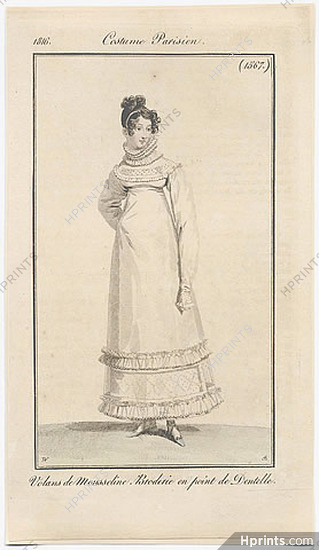 Le Journal des Dames et des Modes 1816 Costume Parisien N°1567 Horace Vernet