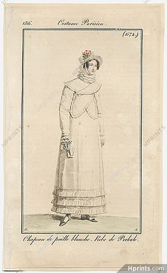Le Journal des Dames et des Modes 1816 Costume Parisien N°1572 Horace Vernet