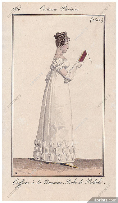 Le Journal des Dames et des Modes 1816 Costume Parisien N°1592 Horace Vernet