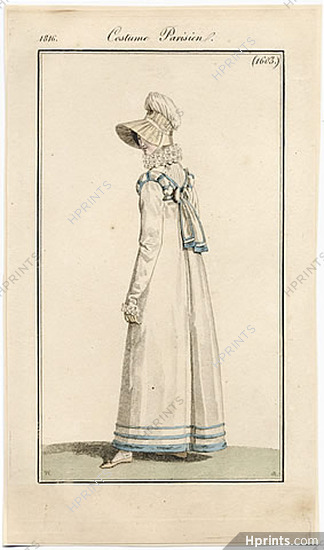 Le Journal des Dames et des Modes 1816 Costume Parisien N°1603 Horace Vernet