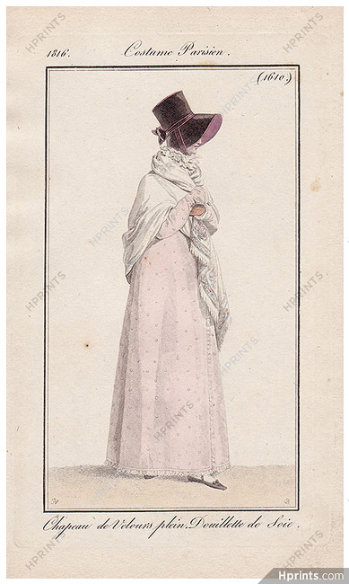 Le Journal des Dames et des Modes 1816 Costume Parisien N°1610 Horace Vernet