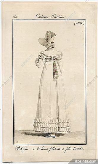 Le Journal des Dames et des Modes 1817 Costume Parisien N°1666 Horace Vernet