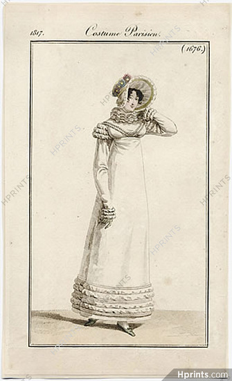 Le Journal des Dames et des Modes 1817 Costume Parisien N°1676