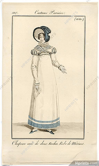 Le Journal des Dames et des Modes 1817 Costume Parisien N°1680