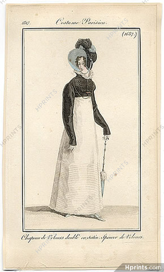 Le Journal des Dames et des Modes 1817 Costume Parisien N°1687