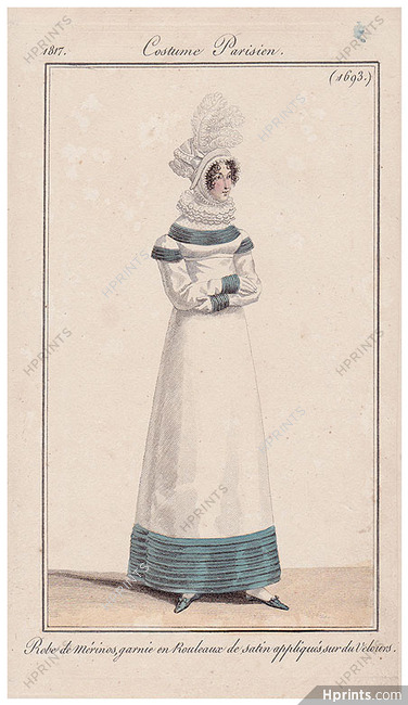Le Journal des Dames et des Modes 1817 Costume Parisien N°1693