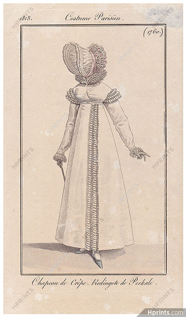 Le Journal des Dames et des Modes 1818 Costume Parisien N°1760