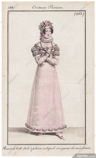 Le Journal des Dames et des Modes 1818 Costume Parisien N°1763