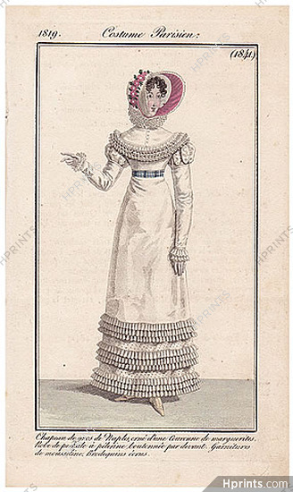 Le Journal des Dames et des Modes 1819 Costume Parisien N°1841