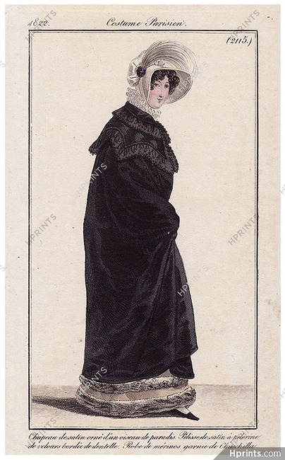 Le Journal des Dames et des Modes 1822 Costume Parisien N°2115
