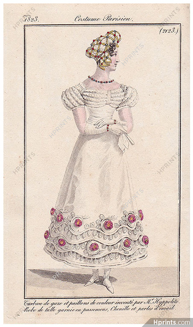 Le Journal des Dames et des Modes 1823 Costume Parisien N°2123