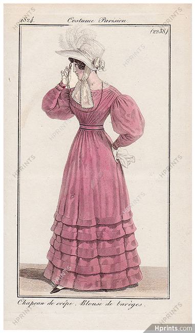 Le Journal des Dames et des Modes 1824 Costume Parisien N°2238