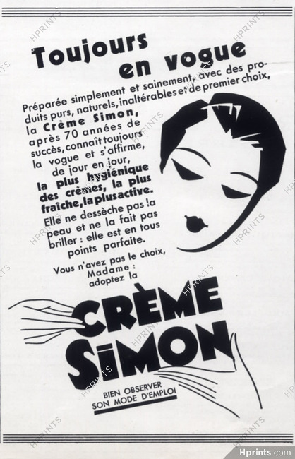 Crème Simon (Cosmetics) 1932