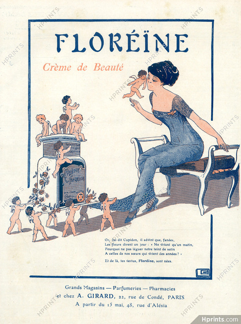 Floréïne (Cosmetics) 1910 Elegant, Cupidon, Georges Leonnec