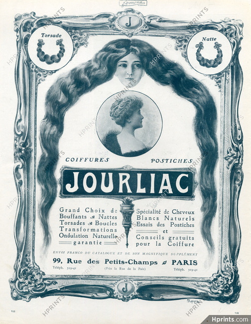Jourliac (Hairstyle) 1907 Hairpieces, Postiches