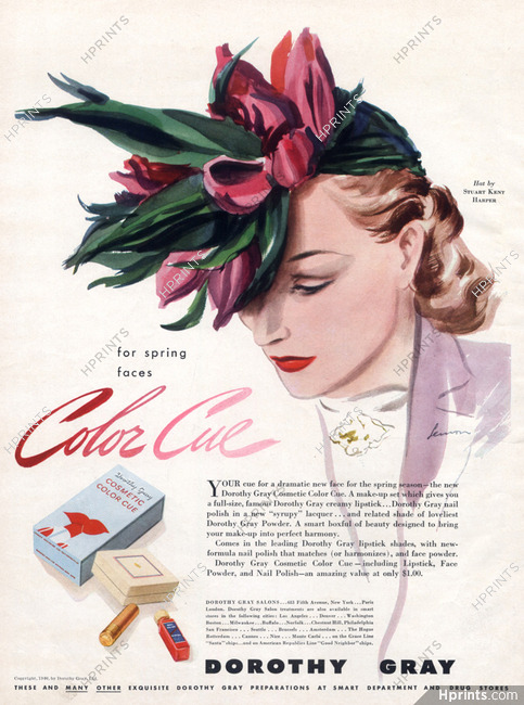 Dorothy Gray (Cosmetics) 1940 Hat by Stuart Kent