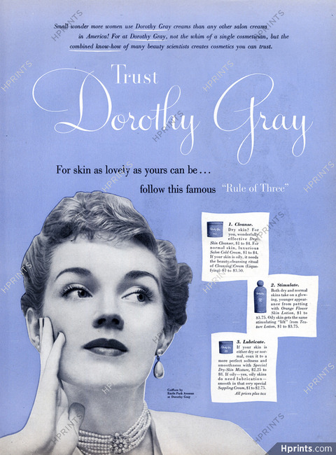 Dorothy Gray (Cosmetics) 1950 Hairstyle Emile